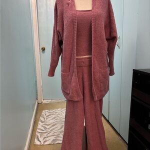 Sincerely Jules Dusty Pink Knit  3pc Lounge Set